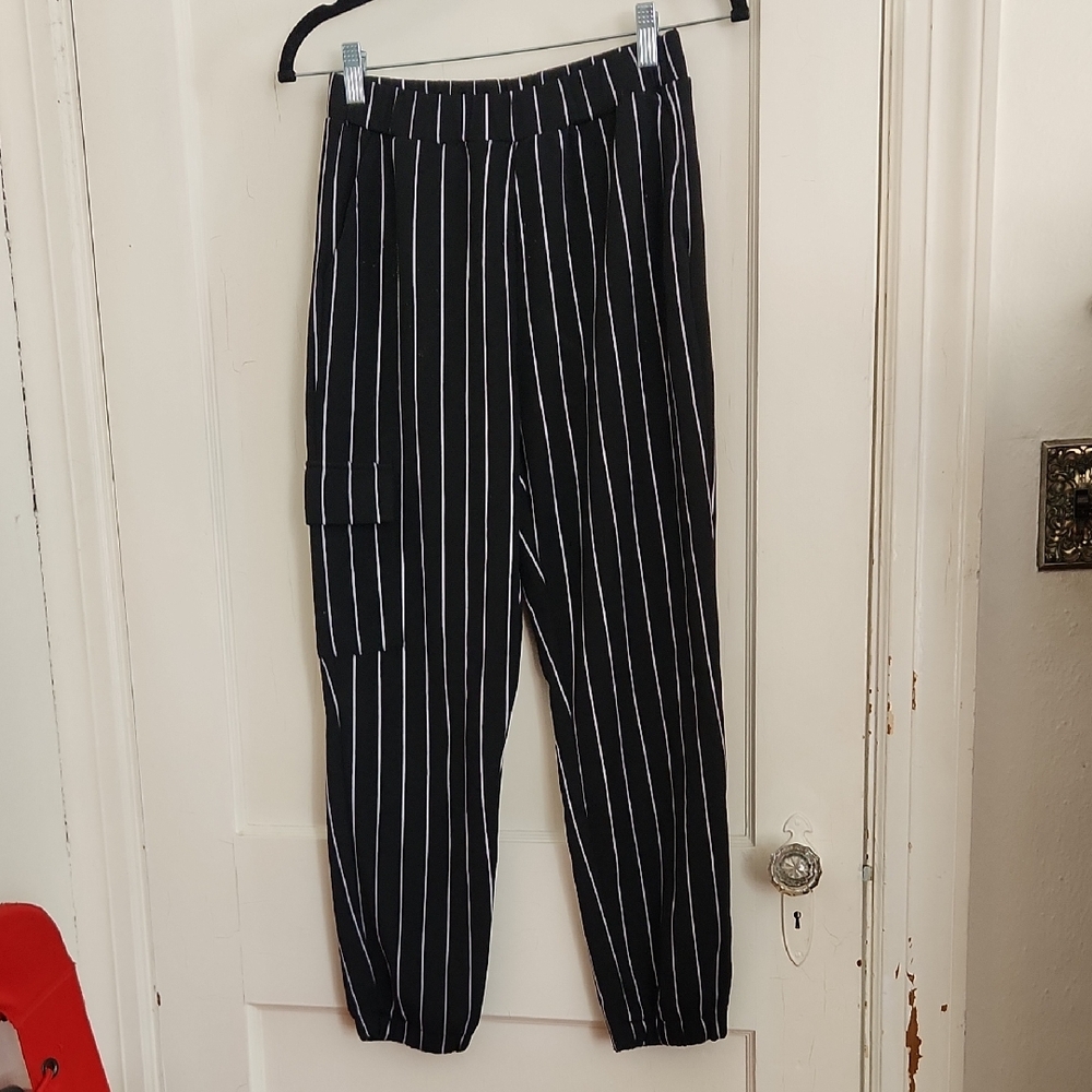 SHEIN Vertical Striped Cargo Pants